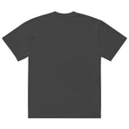 Wigette Censored Colorblock Oversized Tee — Faded Black — garment-only back view; exact Printful digital mockup, tee only.