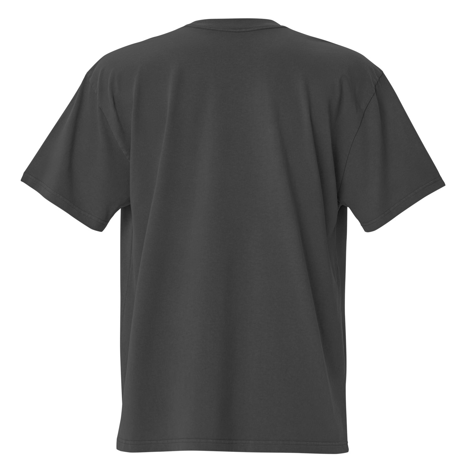 Wigette Chicken Sandwich Tee — Faded Black oversized tee — ghost blank back; Printful mockup