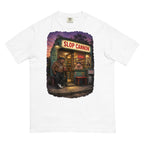 Corner Store Cannon Tee — Dusk in White — Printful digital front mockup showing final approved large front artwork.