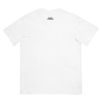 Corner Store Cannon Tee — Dusk in White — Printful digital back mockup showing small Slop Cannon print below the rear collar, with the rest of the back unprinted.