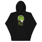 Smoke Signal Hoodie — Black — full front with configured cloud, cannon and SLOPCANNON footer; Cotton Heritage M2580 pullover hoodie Black; supplier digital mockup.