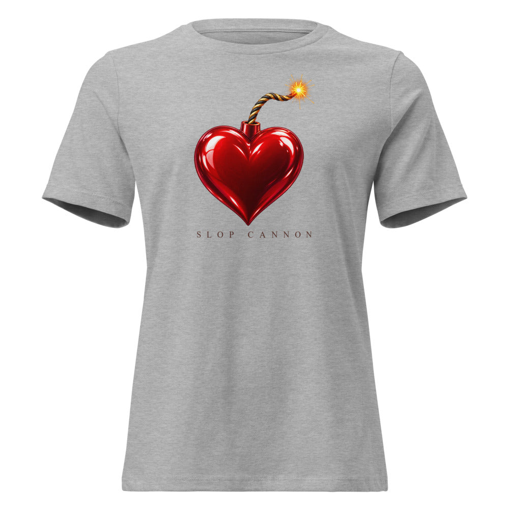 Heart Fuse women's tee — Athletic Heather — front view; supplier digital mockup.