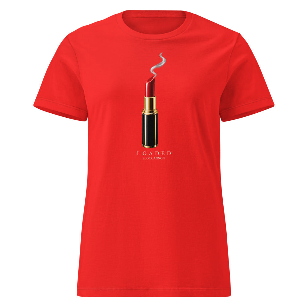 Loaded women's tee — Red — front view; supplier digital mockup.