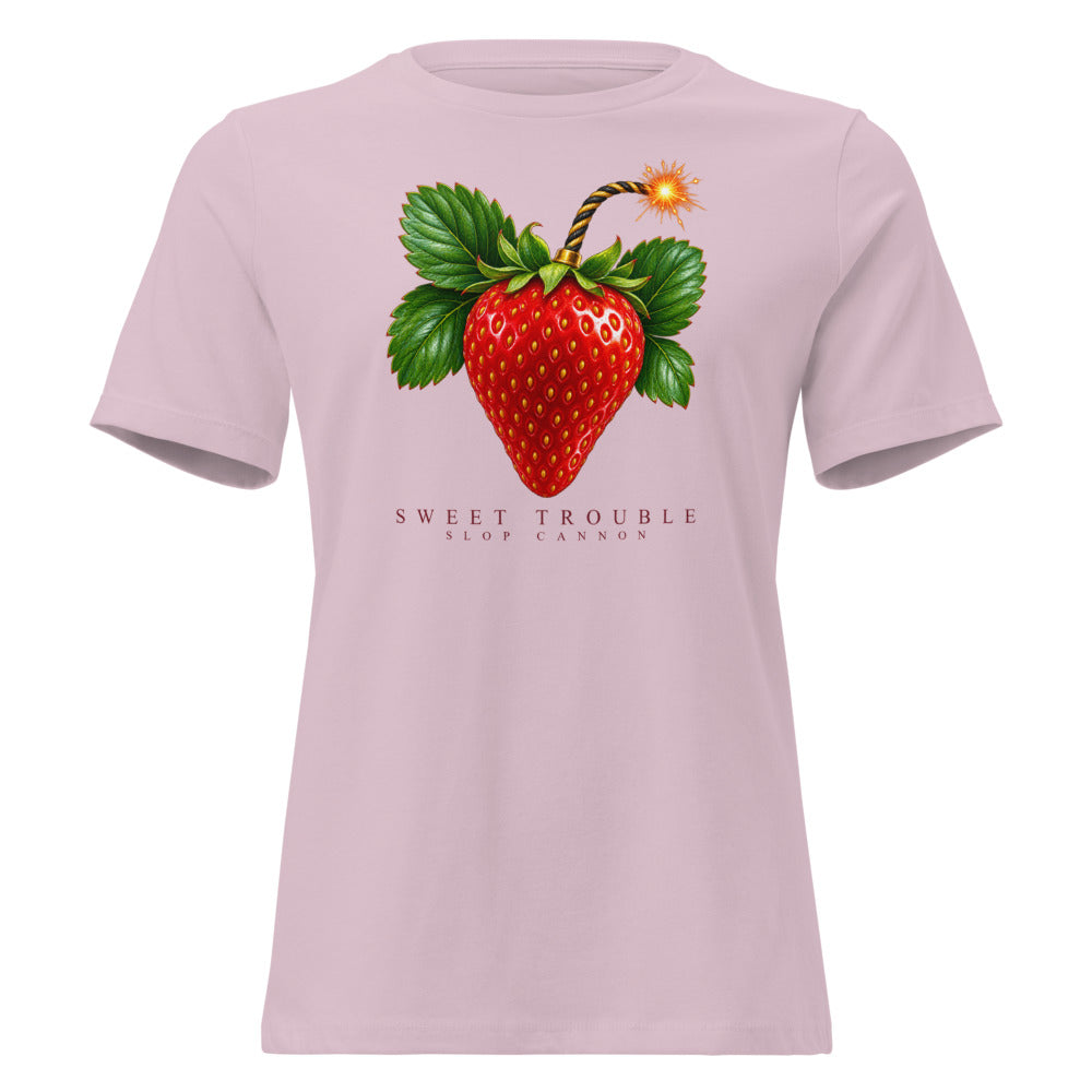 Sweet Trouble women's tee — Light Violet — front view; supplier digital mockup.