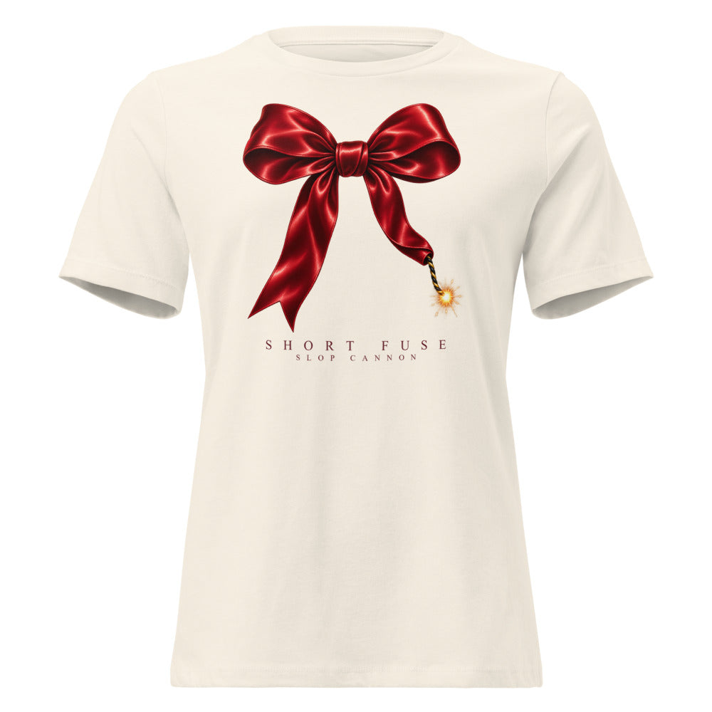 Short Fuse women's tee — Natural — front view; supplier digital mockup.